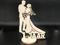 Bruidspaar 1 Jaar getrouwd - Hout