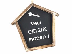 Houten huisje Veel geluk samen!