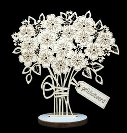 Gefeliciteerd (bloemen) - Hout