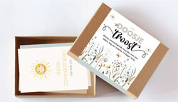 Doosje Troost - Bloemen - 14 kaartjes met positieve teksten