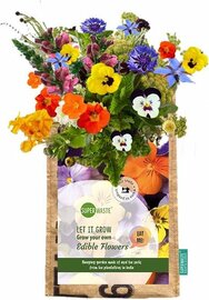Hangtuintje Eetbare Bloemen Fair Trade brievenbuscadeau voor tuin en keuken