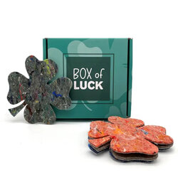 Onderzetters Box of Luck - vilt en klavertje vier