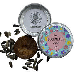 Zaden blikje Een Bloemetje Voor Jou - Zonnebloemen kweeksetje
