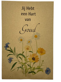 Jij hebt een hart van goud - Goudsbloemen zaadjes in kraft zakje