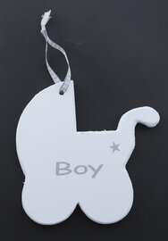 Houten hanger Kinderwagen Boy