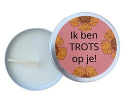 Complimenten kaars in blik - Ik Ben Trots Op Je