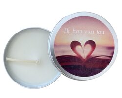 Liefdeskaars in Blik - Ik Hou Van Jou