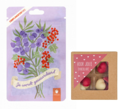 Complimenten thee - Je wordt gewaardeerd en Chocolade hartjes