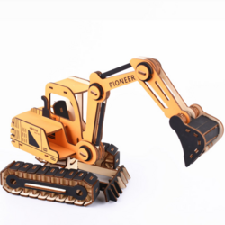 3D Houten constructieset Graafmachine - DIY Bouwpakket zonder lijm