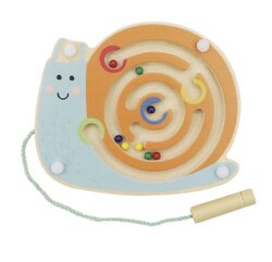 Houten magnetisch labyrint puzzel Slak | Rustgevend & leerzaam kinderspeelgoed