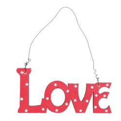 Love houten hanger rood