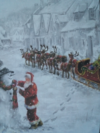 Bordje Kerstman in de sneeuw