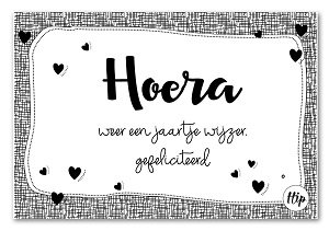 Hoera, weer een jaartje wijzer geurzakje Hoera, weer een jaartje wijzer geurzakje