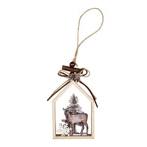 Houten hanger met kersttafereeltje Houten hanger met kersttafereeltje