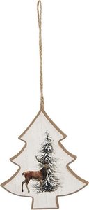 Houten (kerstboom)hanger met rendier Houten (kerstboom)hanger met rendier