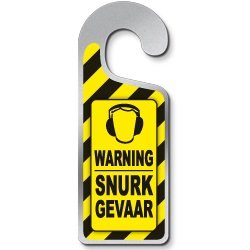 Deurhanger Warning, snurk gevaar Deurhanger Warning, snurk gevaar