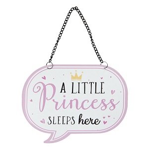 Metalen bord A little princess sleeps here Metalen bord A little princess sleeps here