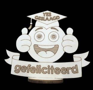 Yes geslaagd, gefeliciteerd Yes geslaagd, gefeliciteerd