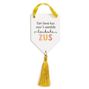 Hanger van keramiek Een lieve kus voor 's werelds leukste zus