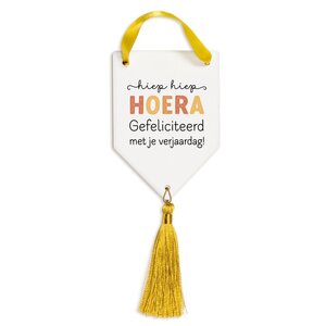 Hanger van keramiek Hiep hiep hoera Hanger van keramiek Hiep hiep hoera