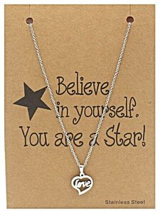 Ketting met hartjes hanger (RVS)