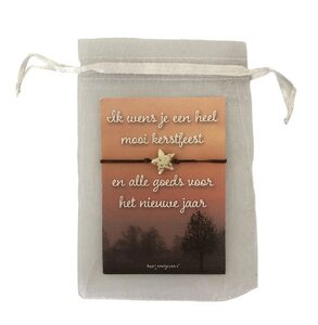 Kaartje met armband Kerstfeest