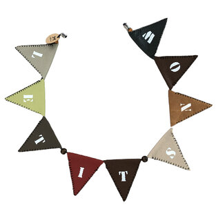 Kerstslinger van leer - Let it snow OP=OP