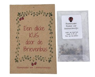 Een dikke kus door de brievenbus (lieveheersbeestjes)