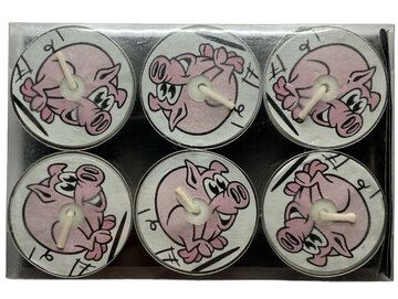 Geluksvarkentje waxinelichtjes OP = OP