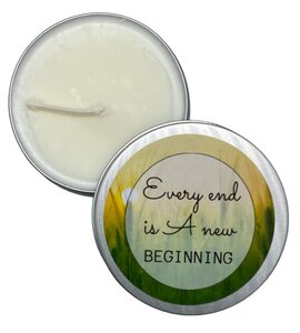 Kaars Every end is a new beginning Kaars Every end is a new beginning
