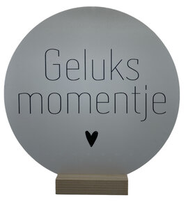 Muurcirkel Geluks momentje + houten standaard