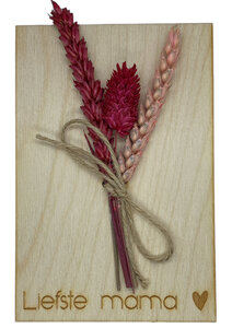 Wenskaart (van hout) Liefste mama♥   Wenskaart (van hout) Liefste mama♥