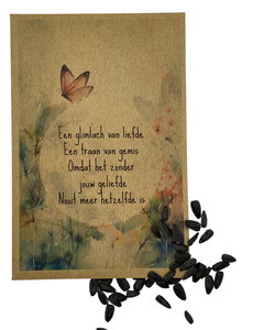 Een glimlach van liefde (zonnebloemzaden)