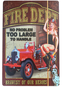 Metalen bord 24/7 Fire dept Metalen bord 24/7 Fire dept