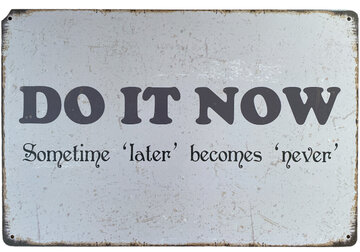Metalen bord Do it now  Metalen bord Do it now