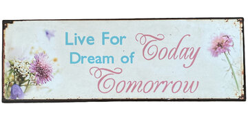 Metalen bord Live for today Metalen bord Live for today