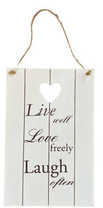 Houten bord Live well  Houten bord Live well