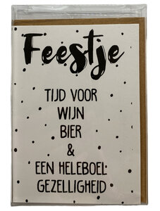 Uitnodigingen Feestje, tijd voor wijn bier & gezelligheid Uitnodigingen Feestje, tijd voor wijn bier & gezelligheid