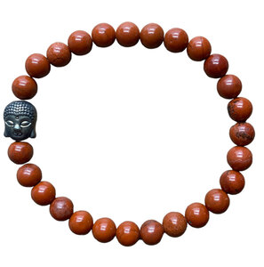 Dames armband Rode Jaspis met Boeddha kraal Dames armband Rode Jaspis met Boeddha kraal