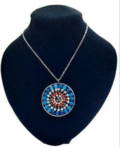Mandala ketting met natuursteen Band Agaat Mandala ketting met natuursteen Band Agaat