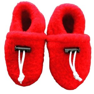 Baby slofjes van wol Rood Baby slofjes van wol Rood
