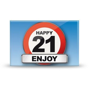 Magneet Happy 21 Magneet Happy 21