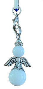 Beschermengel van natuursteen (witte Jade)