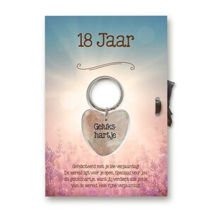 Sleutelhanger Gelukshartje 18 Jaar