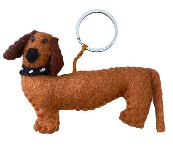 Sleutelhanger vilt teckel - bruin