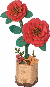 3D Houten constructie Rode Camelia
