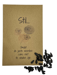 Stil... omdat de juiste woorden soms niet te vinden zijn - zakje met zonnebloem zaden