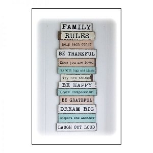 Een zakje vol family rules geurzakje