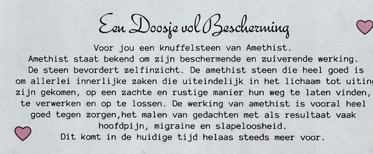 Een doosje vol bescherming - Amethist Een doosje vol bescherming - Amethist