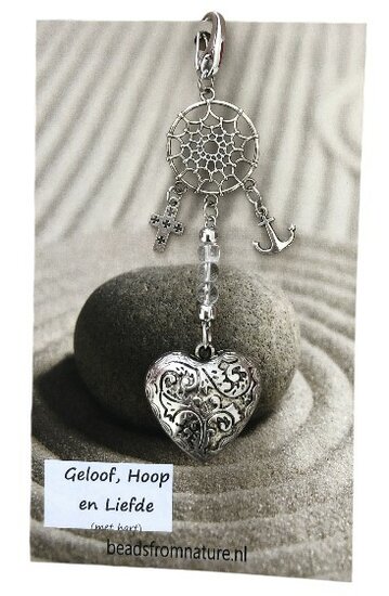 Dreamcatcher met hart (Bergkristal) Dreamcatcher met hart (Bergkristal)
